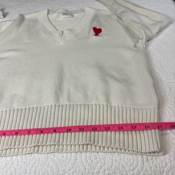 Ami Cream Knit Cotton Wool blend Sweater - Picture 16 of 16